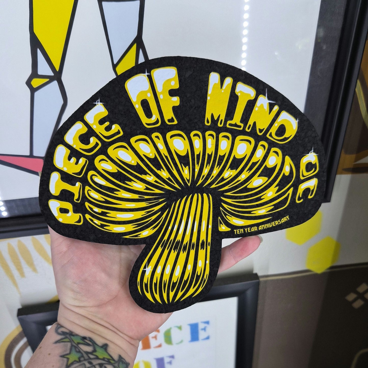 Gold Mushroom Moodmat 10 year Anniversary