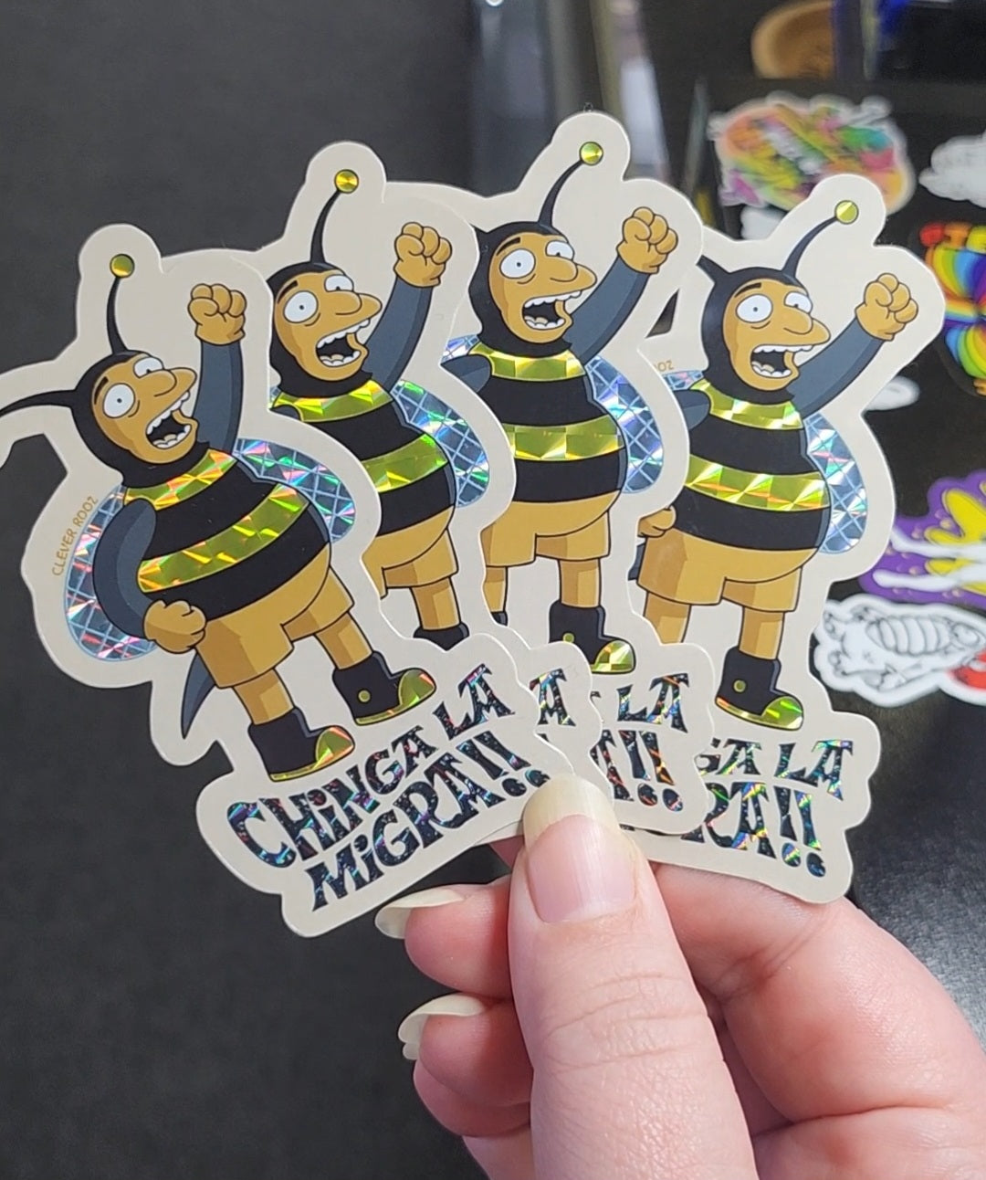 Sticker Pack Bumble Bee Man “Chinga La Migra” F U C K   I C E