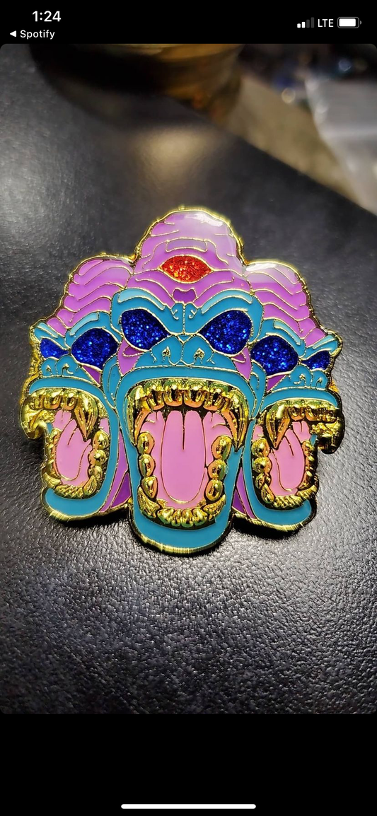 Fire Fly Killa Gorilla Hat Pin Gold Back