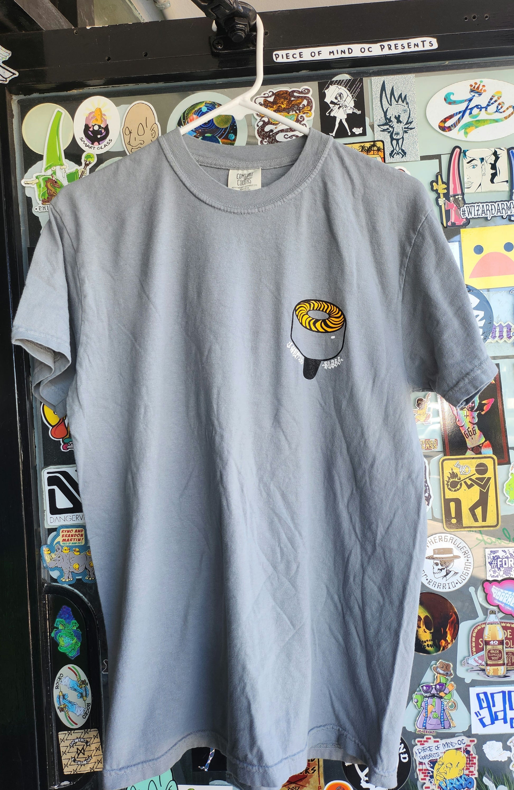 Jworth Skate Wheel Tee Shirt Front and Back graphic