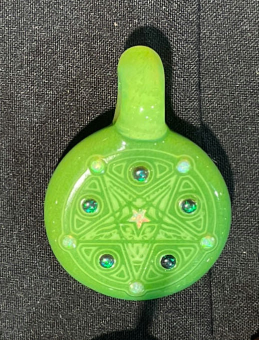 Dwreck Baphomet Opal Pendant Green