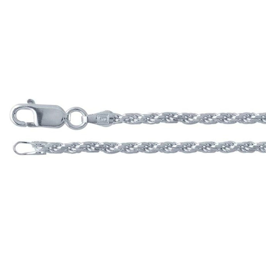 Diamond Cut Rope Silver Chain 2.2mm