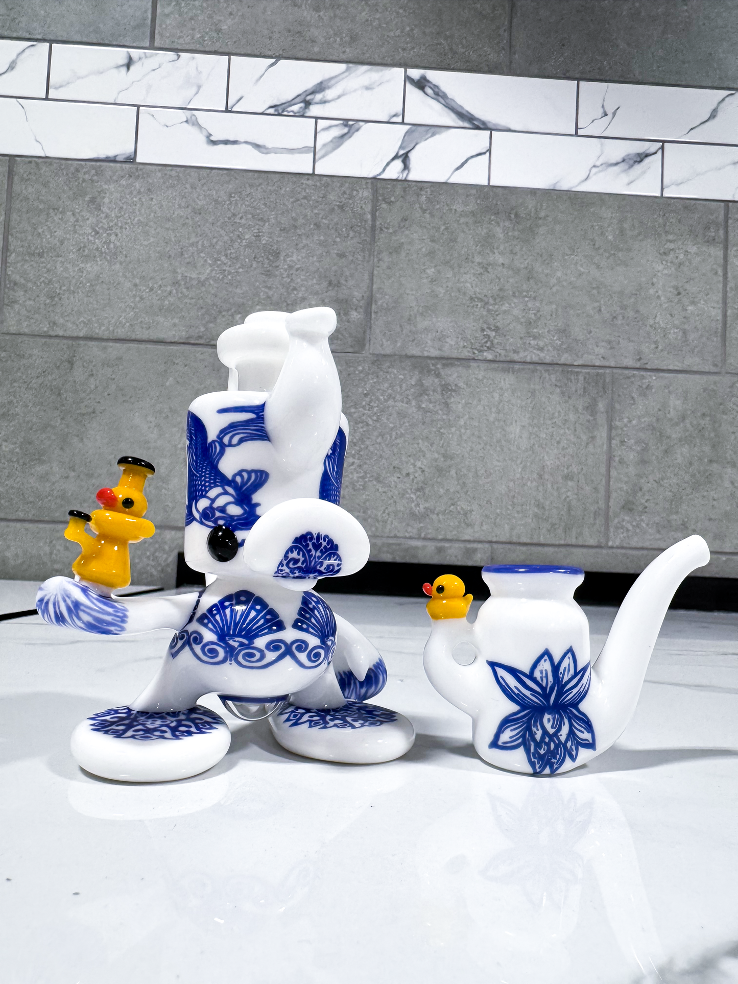 Ryno x Kurt B. Stand Up Ducky Tea Pot Head Rig Set
